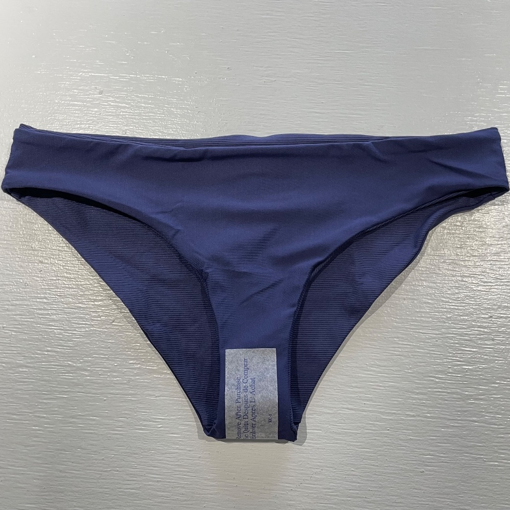 New Tavik Reversible Ribbed Full Coverage Bikini Bottom Dark Blue Size Large - Picture 6 of 10